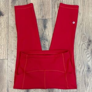 Lululemon Swift Speed High Rise Crop Leggings 21" Size 4 In Dark Red